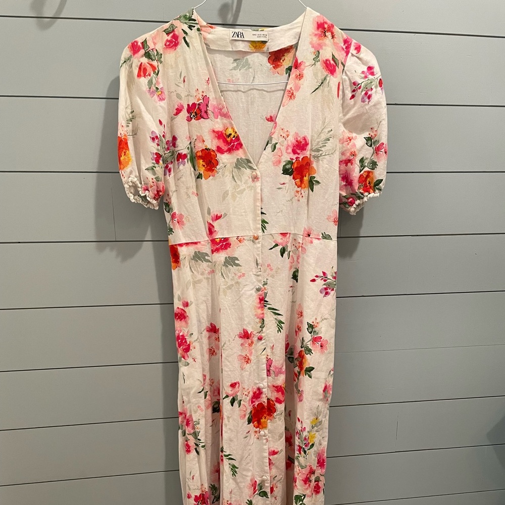 Zara Floral Print Midi Dress